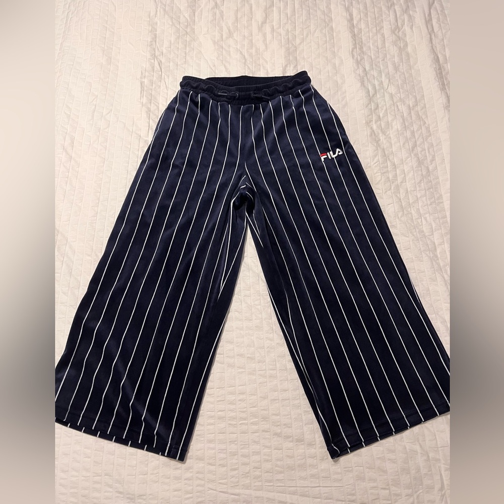 FILA velour wide-leg culottes